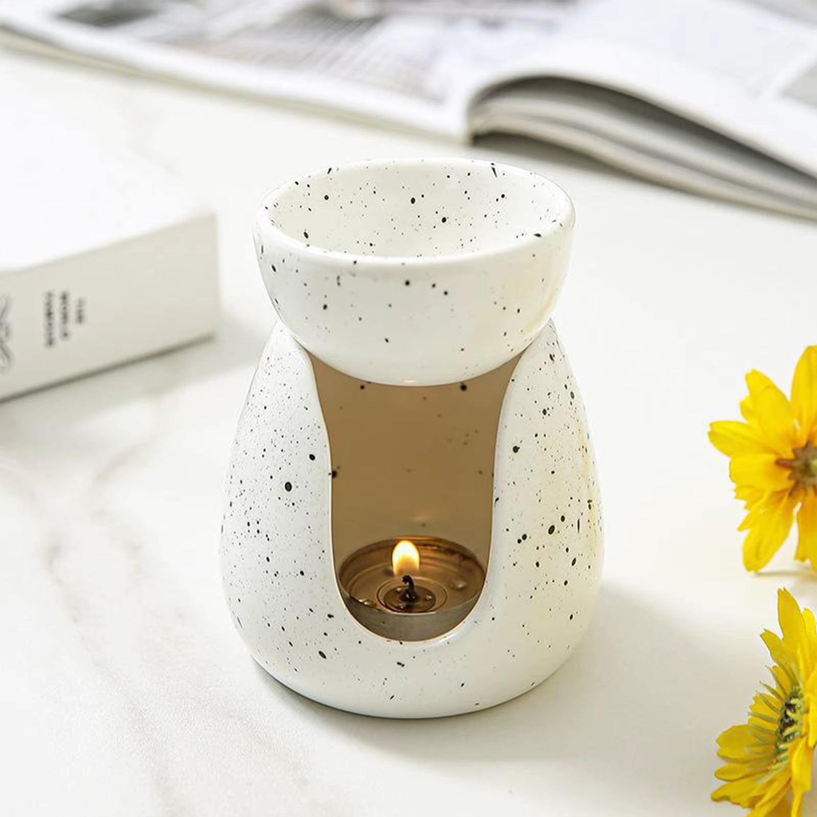 Essential Oil Burner Essential Oil Warmer Aromatherapy Oil Warmer Tabletop Wax Melt Burner for Office Home Bedroom SPA Yoga