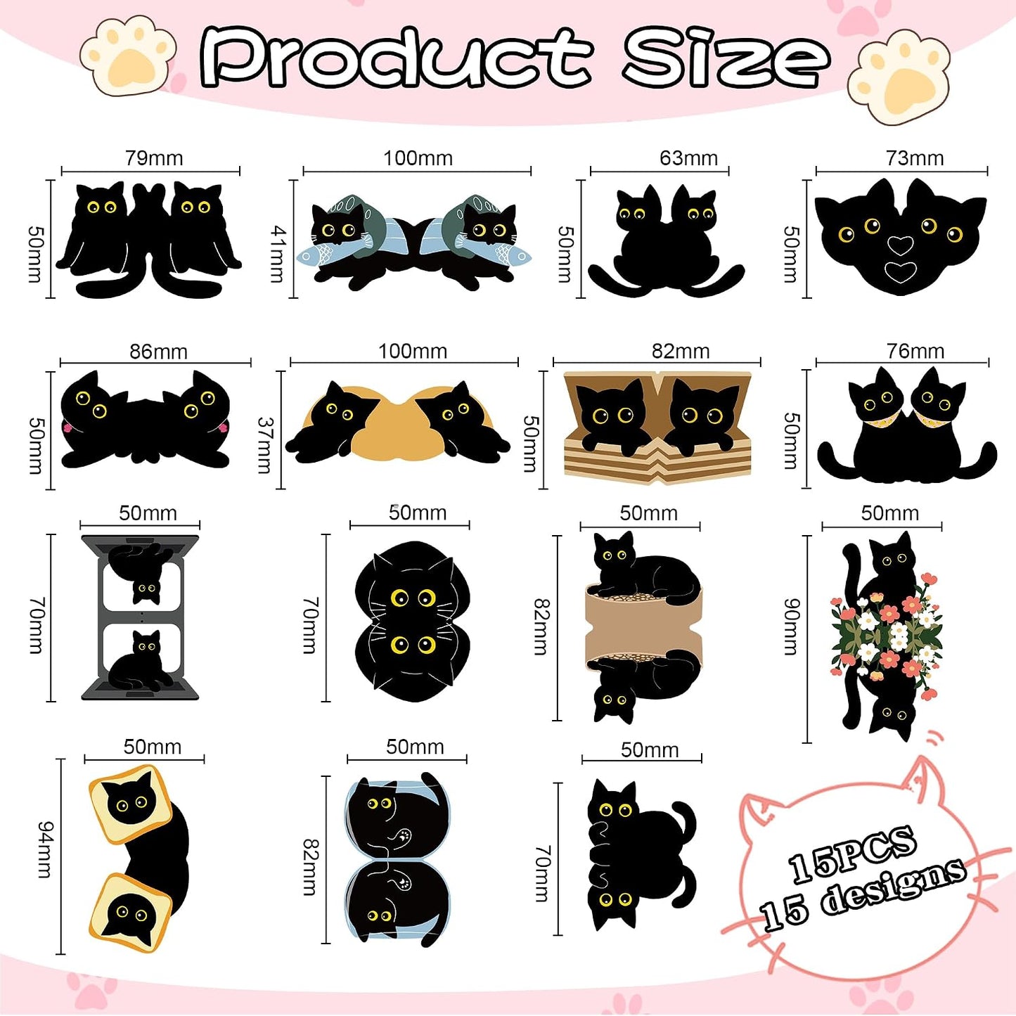 15 Stücke Magnetische Lesezeichen Kinder, Lesezeichen Katze Personalisiert Bookmark Magnet Lustig Lesen Bücher Zubehör Geschenke Für Leseratten Buchliebhaber Lehrer Mädchen Junge Studenten Booklover