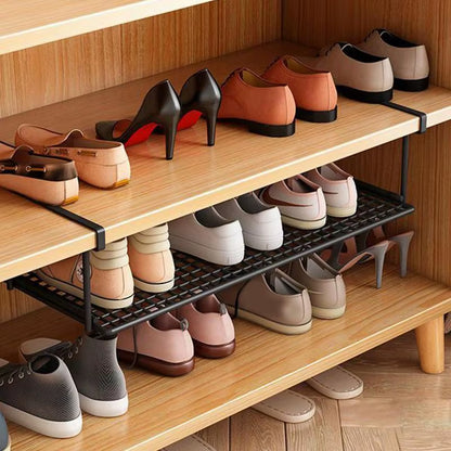 Extendable under Cabinet Organizer Shelf Steel under Desk Storage Rack Multipurpose Kitchen Household Hanging Storage Racks