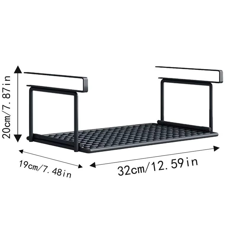 Extendable under Cabinet Organizer Shelf Steel under Desk Storage Rack Multipurpose Kitchen Household Hanging Storage Racks