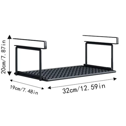 Extendable under Cabinet Organizer Shelf Steel under Desk Storage Rack Multipurpose Kitchen Household Hanging Storage Racks