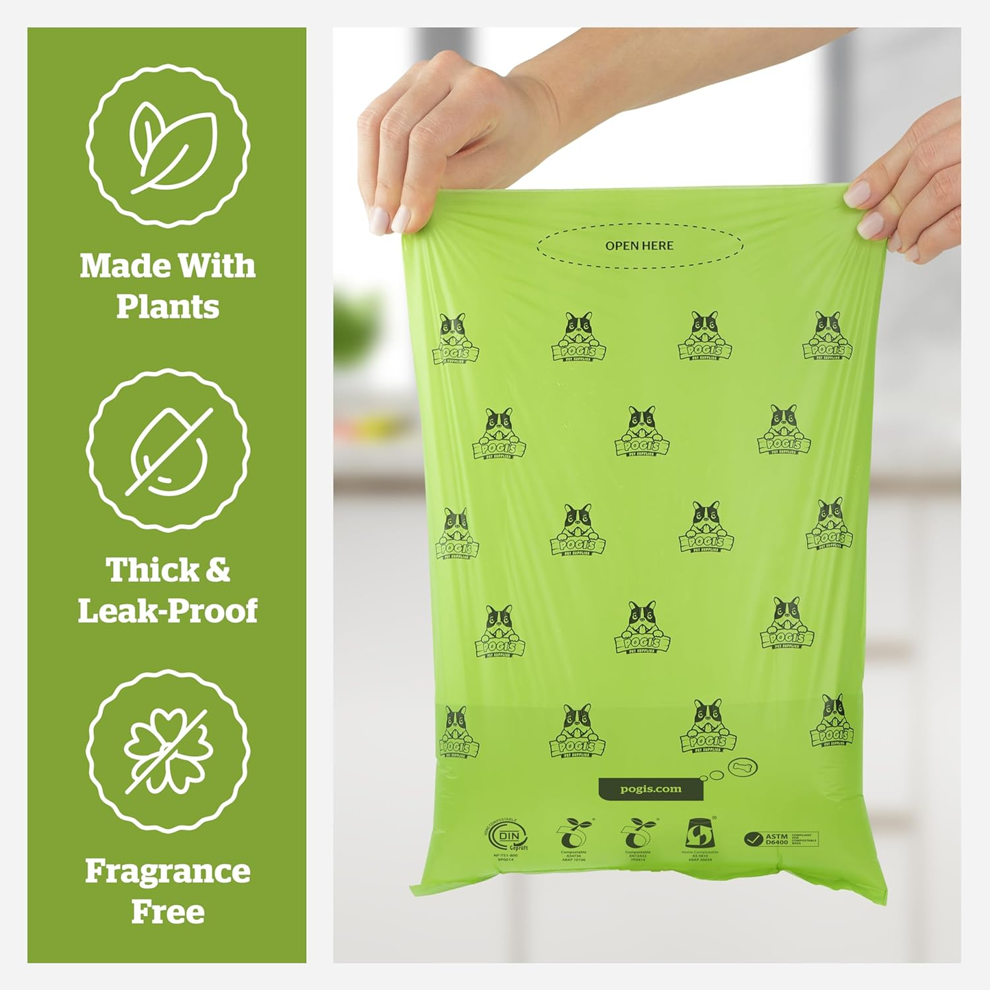 Pogi's Compostable Dog Poop Bags - 18 Rolls (270 Bags)