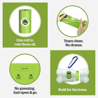 Pogi's Compostable Dog Poop Bags - 18 Rolls (270 Bags)