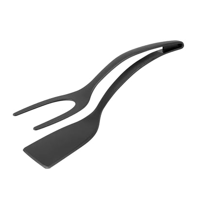 2-in-1 Flip Tongs with Nylon Handle Spatula and Turner