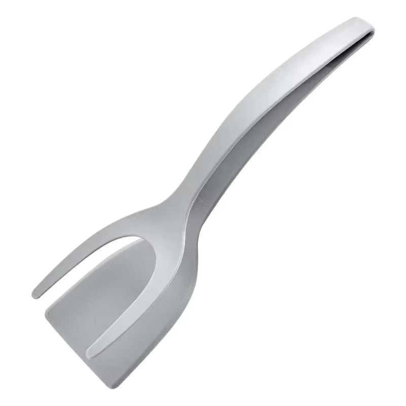 2-in-1 Flip Tongs with Nylon Handle Spatula and Turner