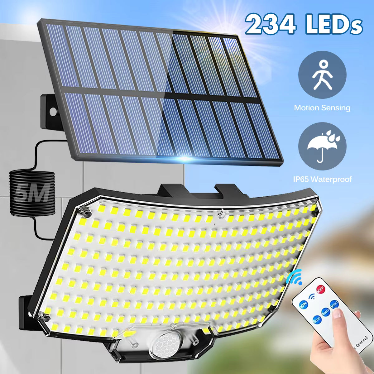 Solar Lights with 3 Modes Motion Sensor for Outdoor Use