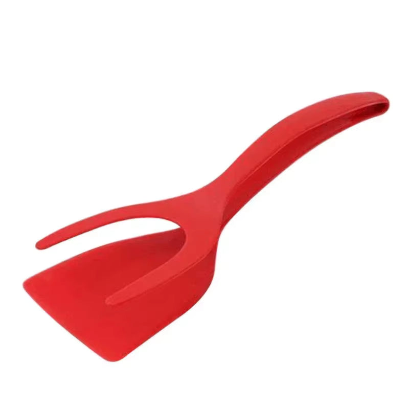 2-in-1 Flip Tongs with Nylon Handle Spatula and Turner