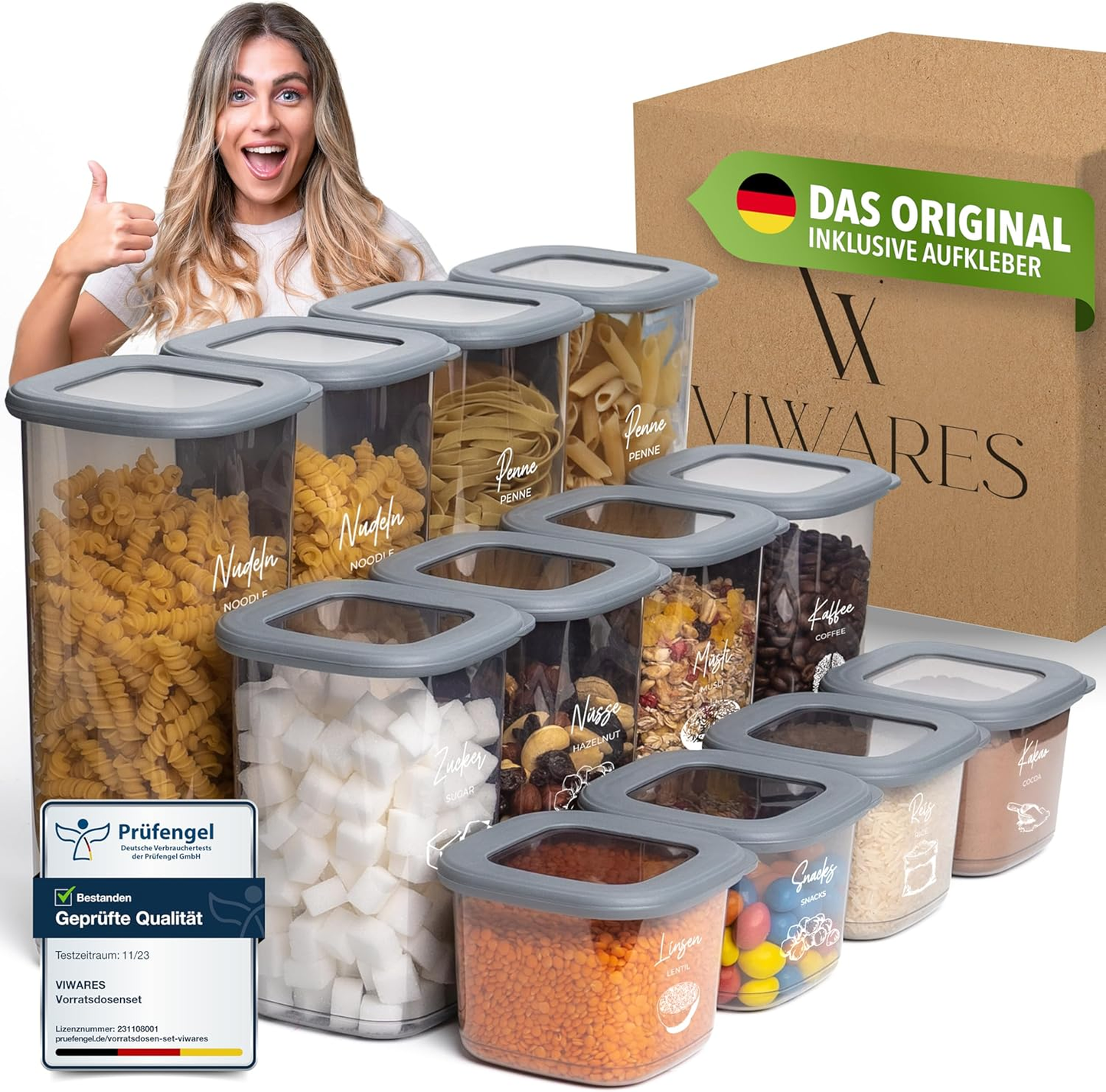 Set of 12 - Viwares Storage Containers With Lids