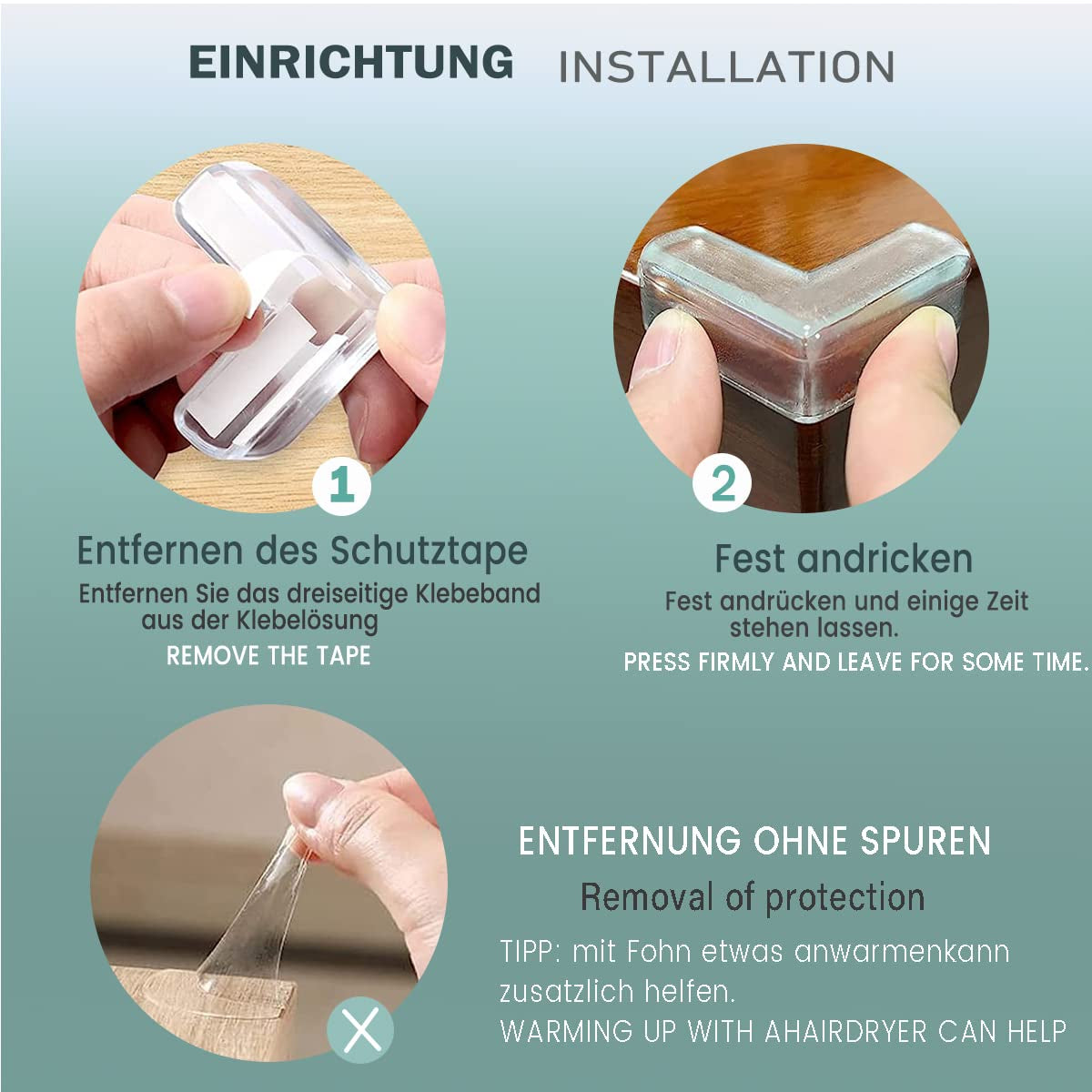 20 Stücks Kantenschutz Baby Eckenschutz Baby Eckenschutz Kantenschutz Selbstklebend Transparent Kindersicherung Tischkantenschutz Eckschutzkanten Baby Mit Verbessertem Superkleber Für Baby Sicherheit