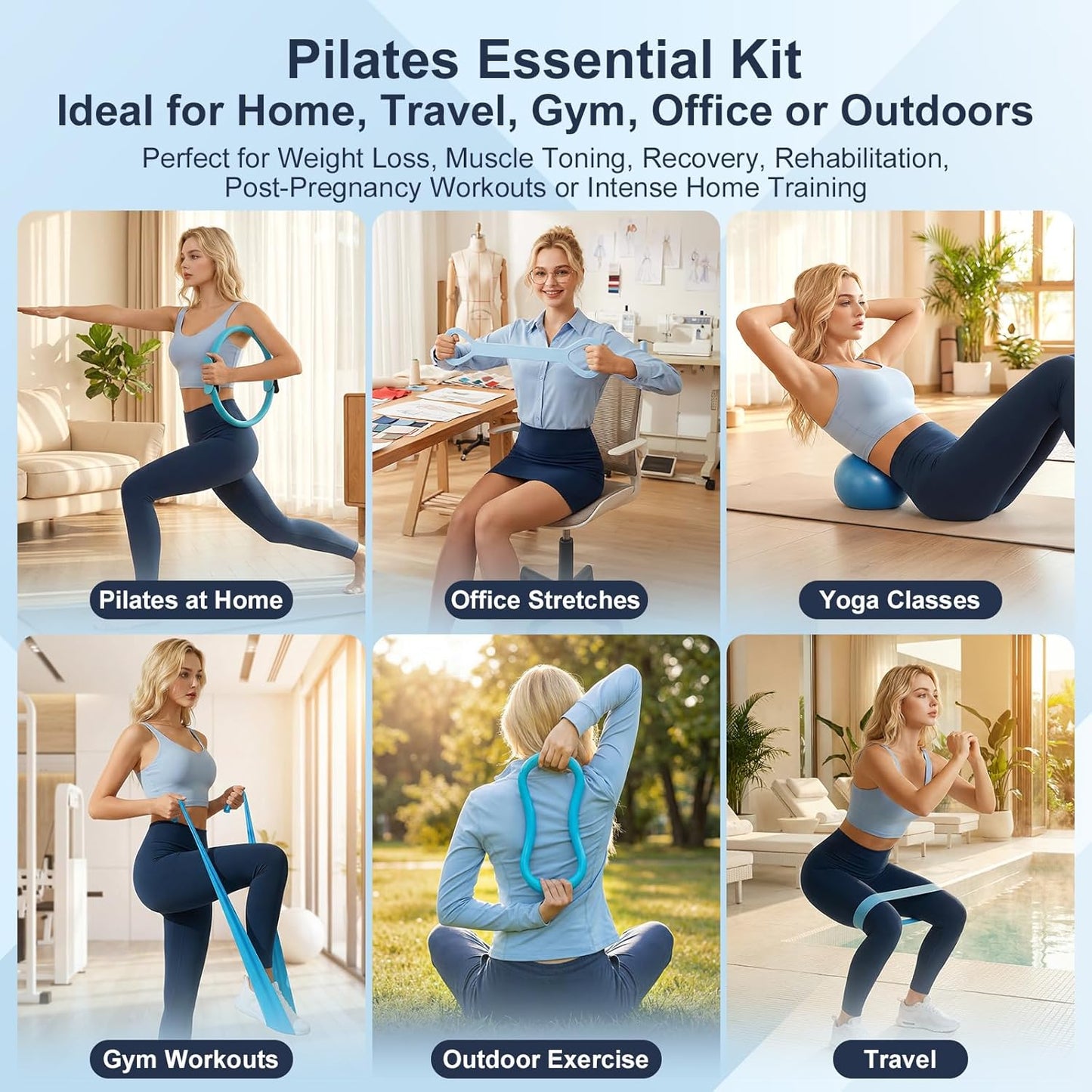 Pilates Set Pilates Equipment Pilates Set Für Zuhause 13 Stück Home Pilates Set Pilates Workout Set Home Pilates Kit Für Frauen Pilates Essentials Kit Pilates Zubehör Pilates Kit Pilates Ring