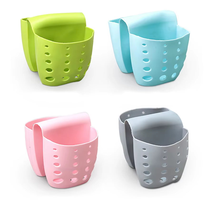 Kitchen Sink Double Basket Utensils Organizer Bag Soap Sponge Holder Bathroom Hanging Drain Storage Rack Accessory