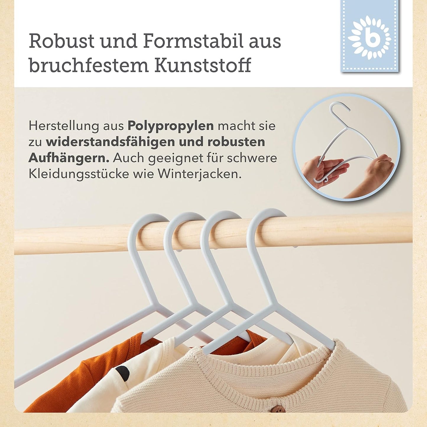 Bieco Kleiderbügel Kinder 8 Stück Eisblau | Länge Ca. 30Cm | Baby Kleiderbügel | Baby Organizer Für Kleiderschrank | Kleiderbügel Baby | Baby Kleiderbügel | Kleiderbügel | Kleiderbügel Clothes