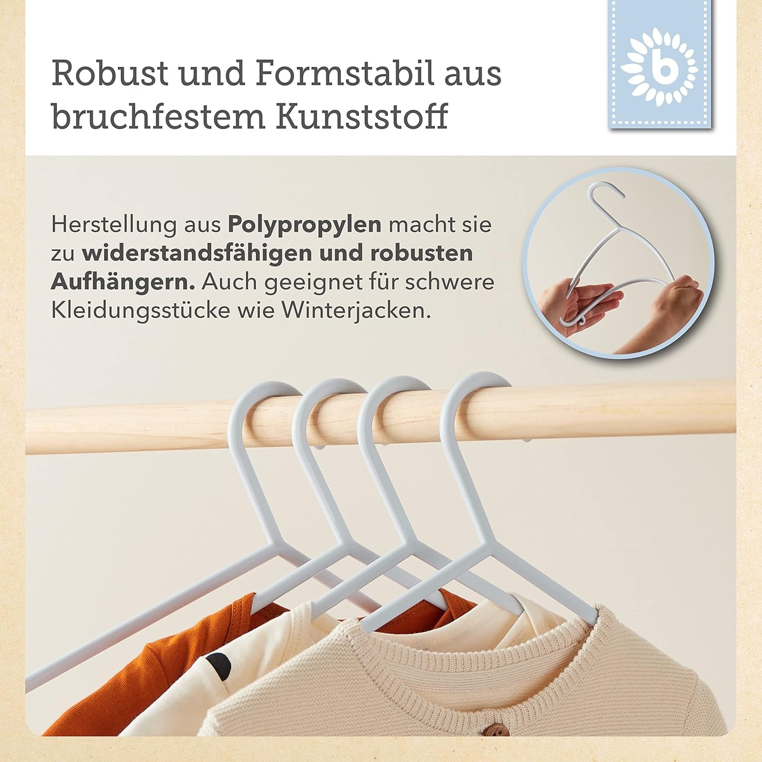 Bieco Kleiderbügel Kinder 8 Stück Eisblau | Länge Ca. 30Cm | Baby Kleiderbügel | Baby Organizer Für Kleiderschrank | Kleiderbügel Baby | Baby Kleiderbügel | Kleiderbügel | Kleiderbügel Clothes