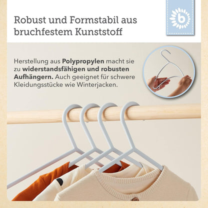 Bieco Kleiderbügel Kinder 8 Stück Eisblau | Länge Ca. 30Cm | Baby Kleiderbügel | Baby Organizer Für Kleiderschrank | Kleiderbügel Baby | Baby Kleiderbügel | Kleiderbügel | Kleiderbügel Clothes