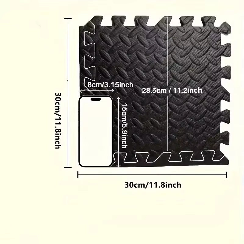 16Pcs Non-Slip Waterproof Fitness Mat Shock-Absorbing Floor Protection Splicing Exercise Mat Power Yoga Training Floor Tiles