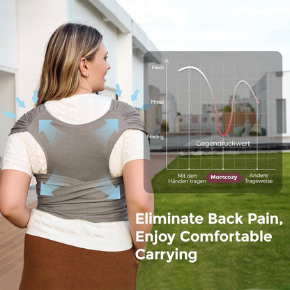 Momcozy Baby Tragetuch Neugeborene – Einfach Anzulegender Ring Sling Tragetuch, Atmungsaktives Tragetuch Für Hände Frei – Verstellbare Babytrage Von 3,6 Kg Bis 15 Kg (Dunkles Kaffeebraun)