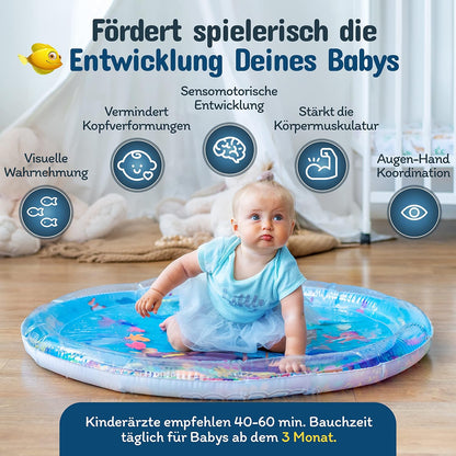 Noubaby® Wassermatte Baby BPA Frei XXL I Babymatte Und Spielzeug Ab 3, 6 Und 9 Monate I Wasserspielmatte Baby, Aqua Matte Baby Als Baby Wassermatte, Bauchlage Spielzeug Baby Und Baby Matte Wasser
