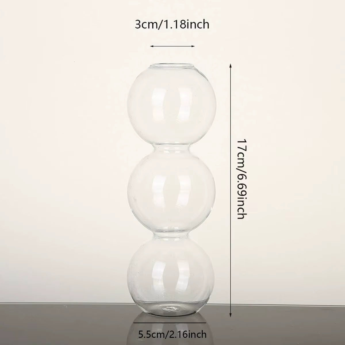 3Pcs Transparent Bubble Glass Vase Crystal Ball Flower Vases Hydroponic Ball Art Flower Ware Tabletop Glass Bottle Room Decor