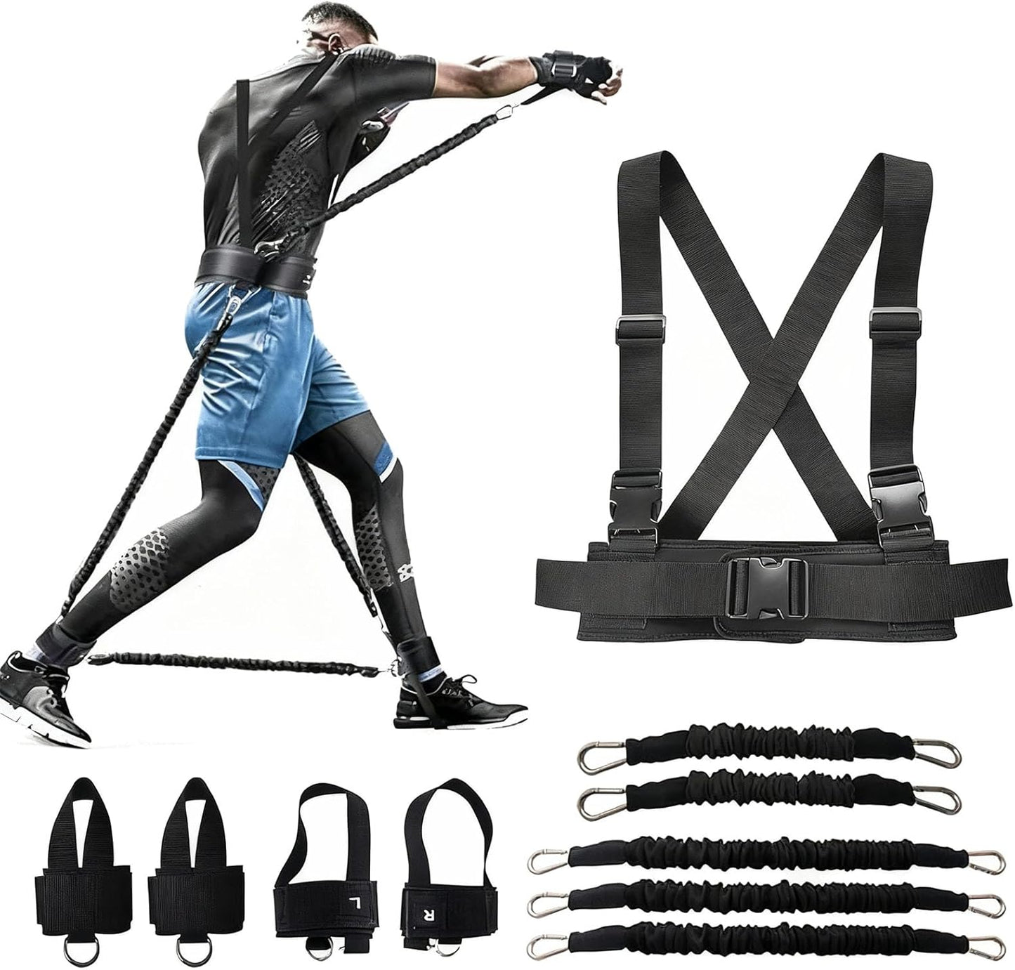 Boxing Resistance Bands, Boxen Training Resistance Band Strength Training Equipment Boxtraining Für Zuhause Widerstandsbänder Set Resistenzbänder Ankle Straps Für Boxtraining Trainingsgeräte