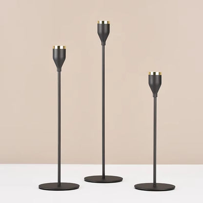 3 Pcs/ Set European Metal Candle Holder Simple Golden Wedding Decoration Bar Party Living Room Decoration Home Decoration