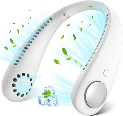 Nackenventilator, Mini Leise Ventilator Tragbarer Hals Ventilator Mit 2600Mah Wiederaufladbare Batterie, 3 Geschwindigkeiten Nackenventilator 360° Einstellbar Fan Für Schlafzimmer,Büro,Camping