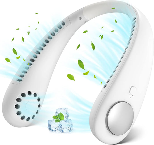 Nackenventilator, Mini Leise Ventilator Tragbarer Hals Ventilator Mit 2600Mah Wiederaufladbare Batterie, 3 Geschwindigkeiten Nackenventilator 360° Einstellbar Fan Für Schlafzimmer,Büro,Camping