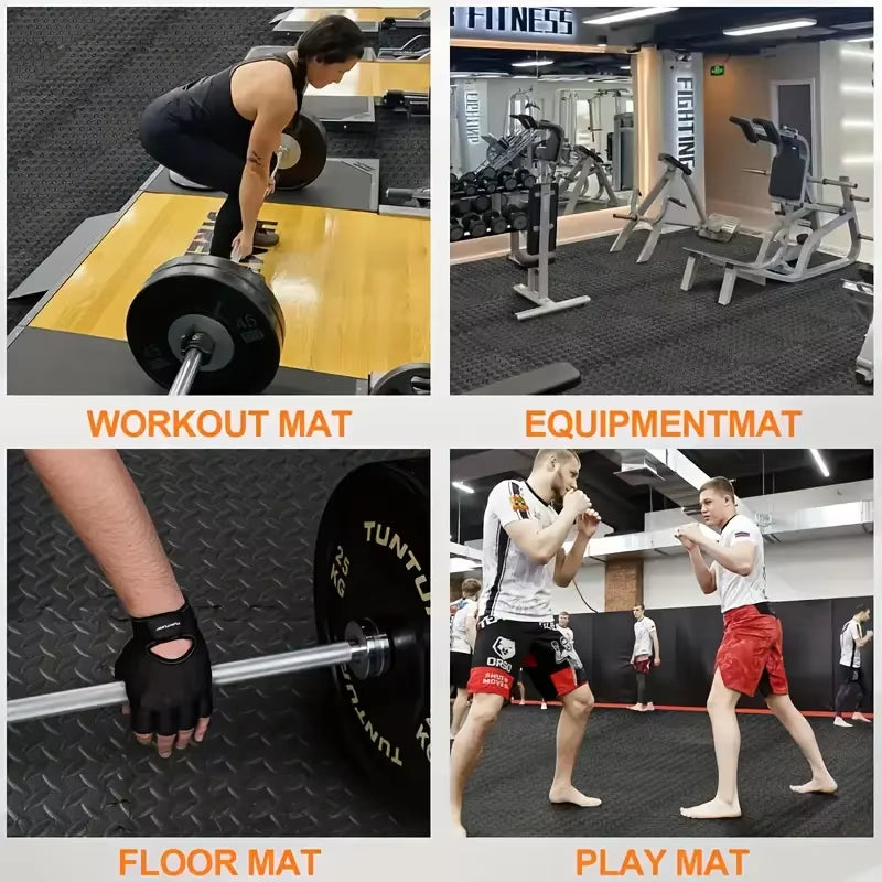 16Pcs Non-Slip Waterproof Fitness Mat Shock-Absorbing Floor Protection Splicing Exercise Mat Power Yoga Training Floor Tiles