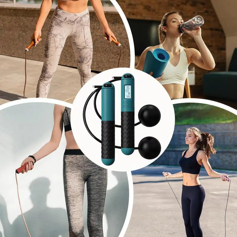 Counting Jump Rope Ball TPU Skipping Rope Exercise Adjustable Cordless Jump Rope Fitness Gym Training Home Sport Equipment