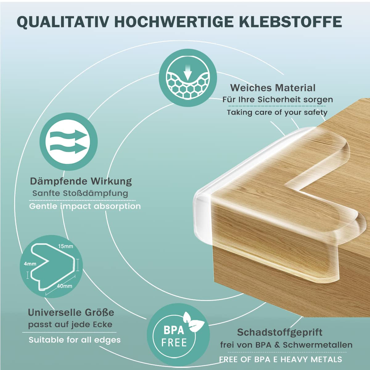 20 Stücks Kantenschutz Baby Eckenschutz Baby Eckenschutz Kantenschutz Selbstklebend Transparent Kindersicherung Tischkantenschutz Eckschutzkanten Baby Mit Verbessertem Superkleber Für Baby Sicherheit