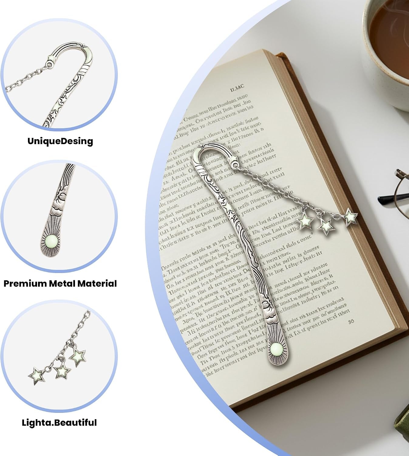 Lesezeichen Metall, Lesezeichen Personalisiert, Lesen Zubehör, Geschenke Für Leseratten, Bookmark Suitable as Birthday Gifts for Book Lovers, Teachers, and Friends, as Well as Christmas Gifts