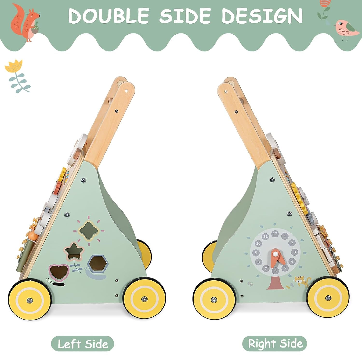 Baby Lauflernwagen Holz, Lauflernhilfe Zum Holz, Montessori Spielzeug Multifunktion, Holzspielzeug Baby, Baby Walker Spielzeug Für Kinder, Geschenk Für Jungen Und Mädchen