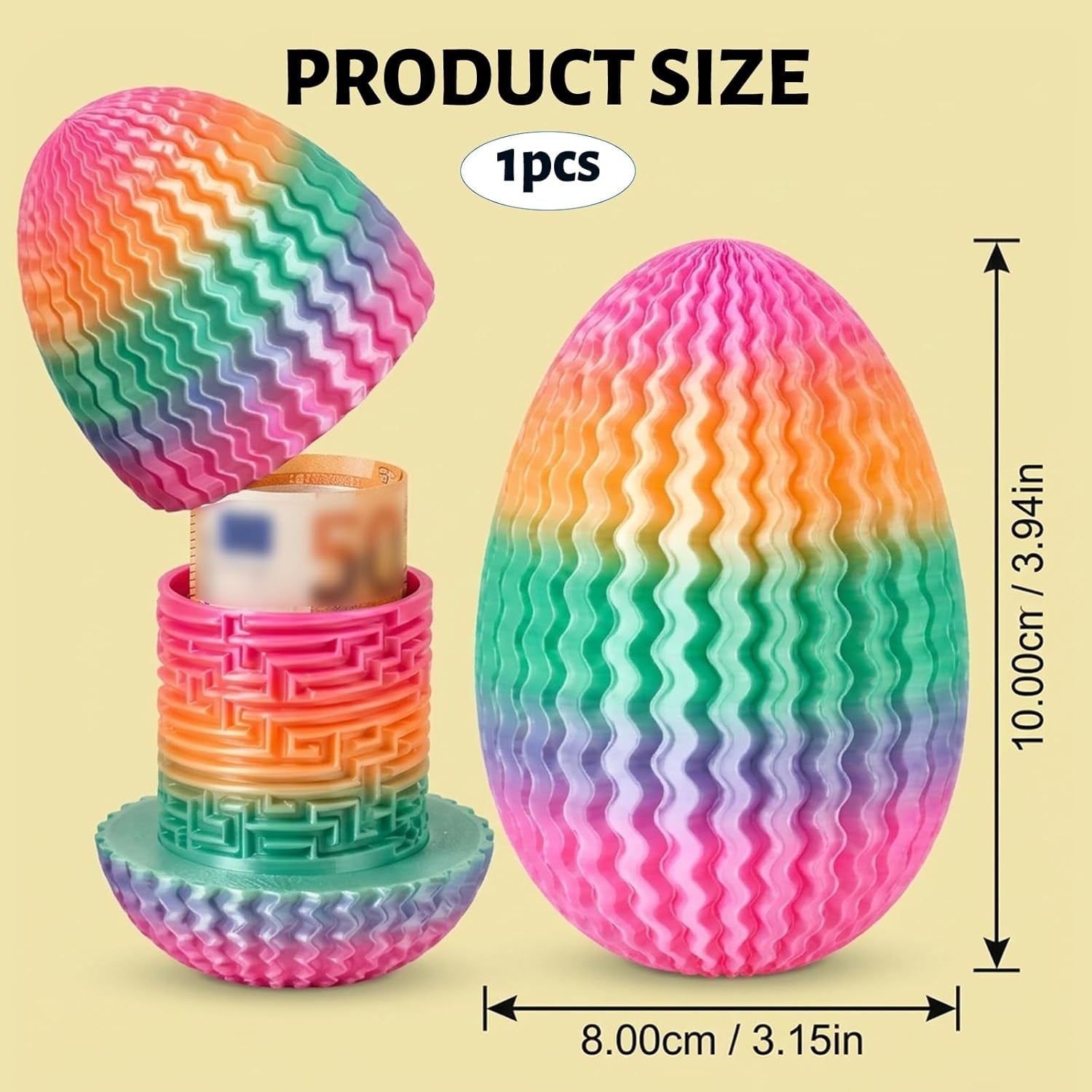 Rätselbox, Puzzle Egg with Maze Design for Creative Play, 3D Printed Annoying Gift Box for Money Gift