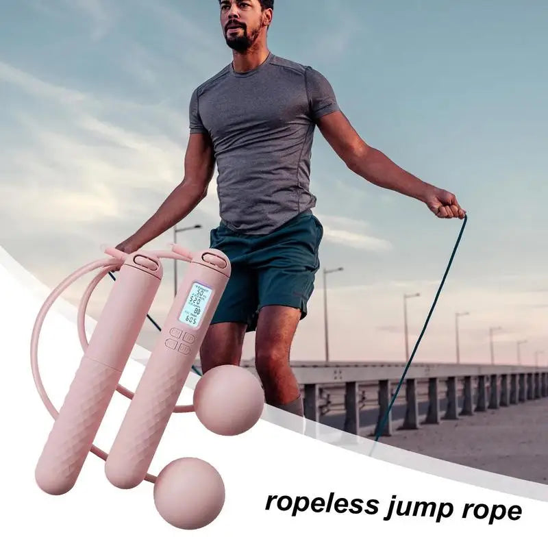 Counting Jump Rope Ball TPU Skipping Rope Exercise Adjustable Cordless Jump Rope Fitness Gym Training Home Sport Equipment