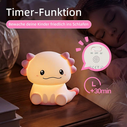 Axolotl Nachtlicht Kinder Silikon Lampe Dimmbar Tier Touch Aufladbare Kinderlicht Schlafzimmer Led Night Light Dekor Kinder Geschenke Für Mädchen Junge Weihnachtsgeschenke Schlummerleuchten